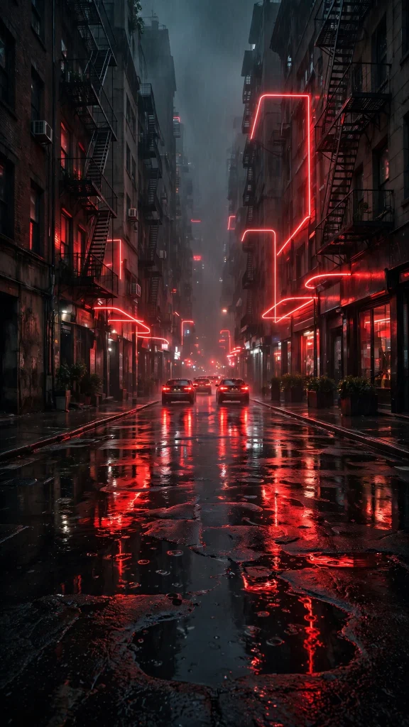 17 Bold wallpaper iphone red Ideas 8 Red city street glowing at night, wallpaper iphone red