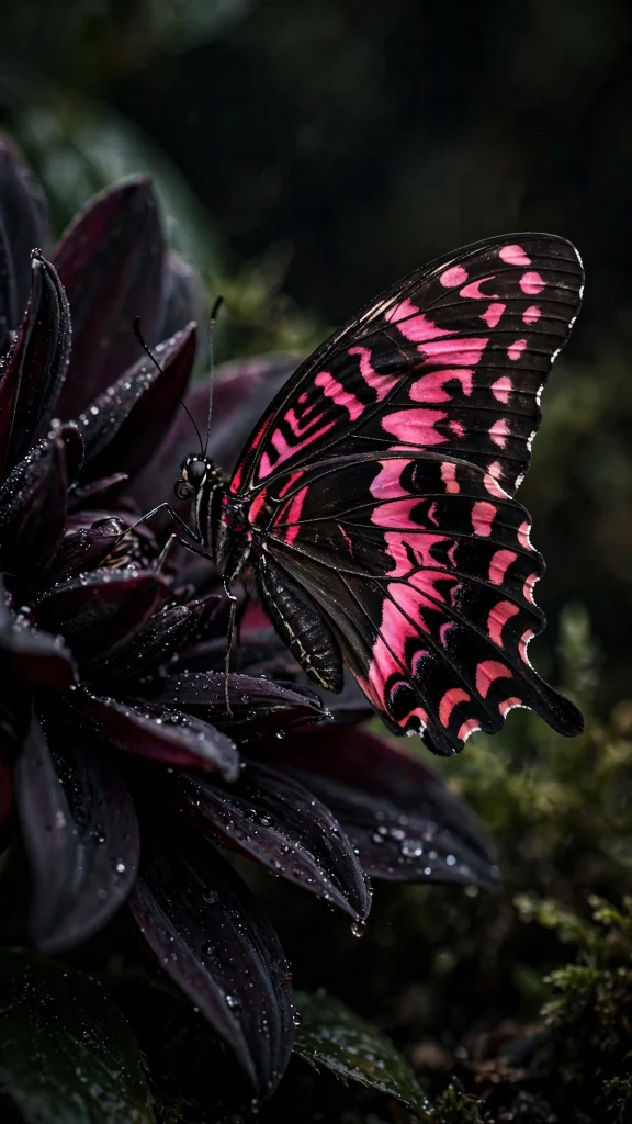 17 Stunning wallpaper pink and black Ideas for Your Phone 12 Black butterfly with pink wings wallpaper