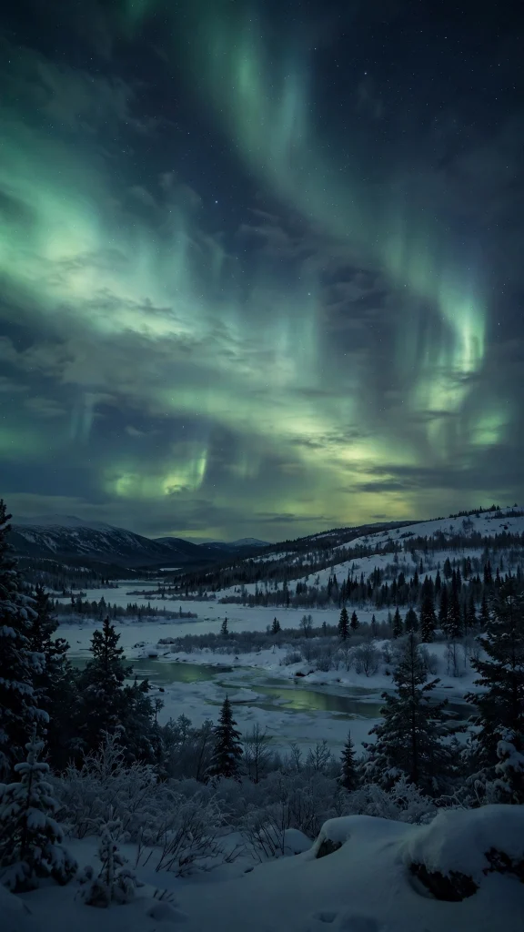17 Stunning Wallpapers Samsung for AMOLED Screens 9 Aurora borealis over dark snowy landscape wallpapers samsung