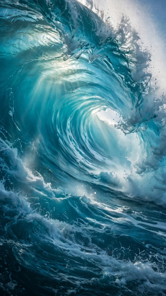 turquoise ocean wave curl computer wallpaper