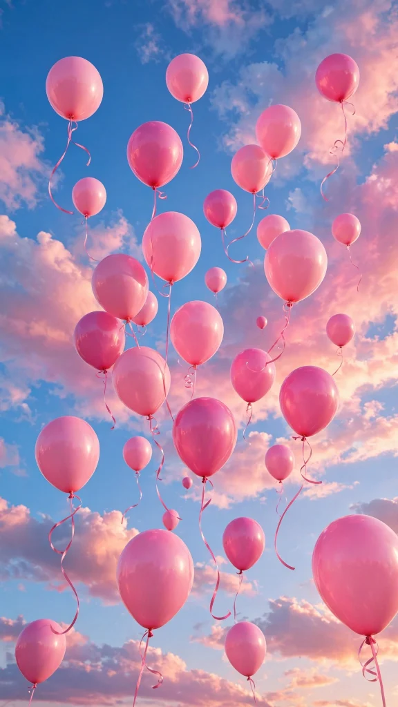 17 Cute Wallpaper Pink Estetik Ideas for Phone 12 Pink balloons bunch against sky