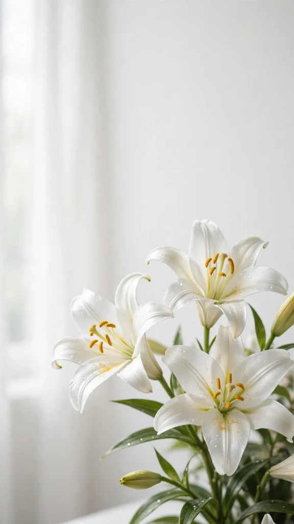17 Beautiful Wallpaper Backgrounds Flowers for Your Phone 15 white lilies bright elegant flower wallpaper background