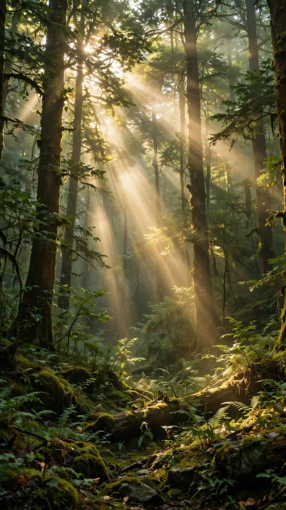 8K Wallpaper: 17 Ultra Detailed Designs 11 sunbeams dense forest god rays 8k wallpaper