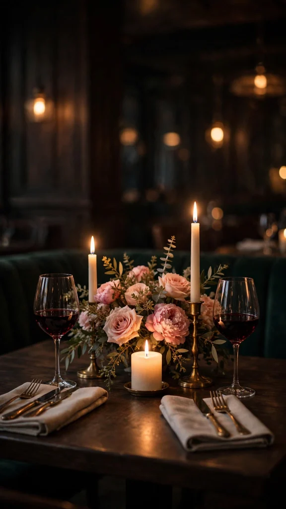 candlelit dinner love aesthetic wallpaper