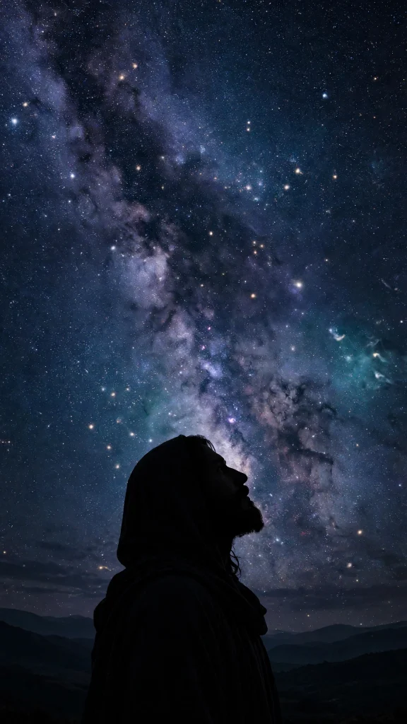 17 Wallpaper iPhone Jesus Designs to Love 8 Jesus silhouette under a starry night sky iphone wallpaper