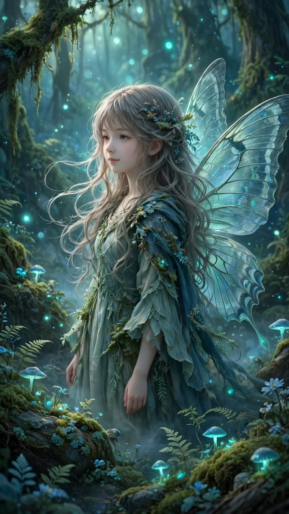 17 Best wallpaper iphone girl for Your Phone 13 Fantasy illustration of a girl with butterfly wings in an enchanted glowing forest