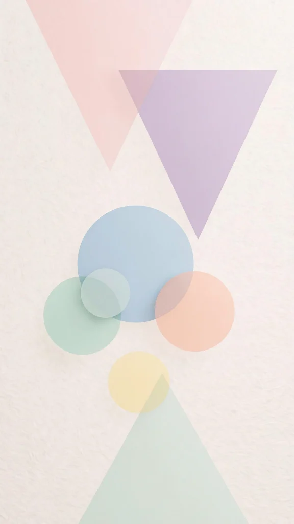 Minimal pastel geometric shapes composition