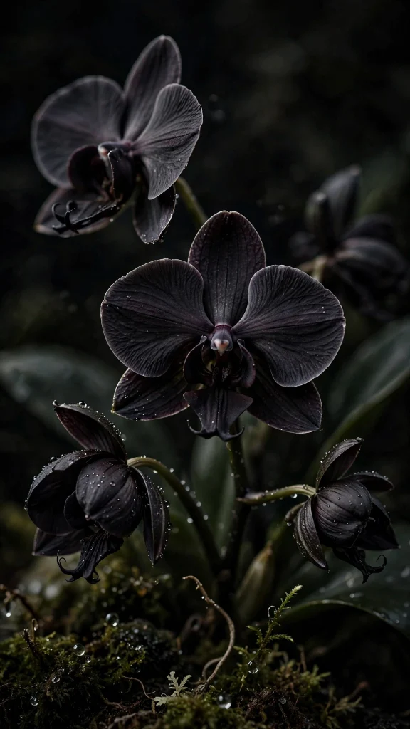 Black orchid flowers wallpaper background