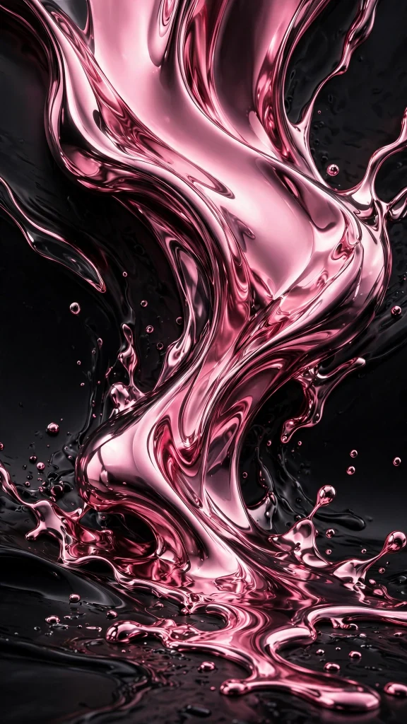 17 Stunning wallpaper pink and black Ideas for Your Phone 4 Pink chrome liquid metal on black wallpaper