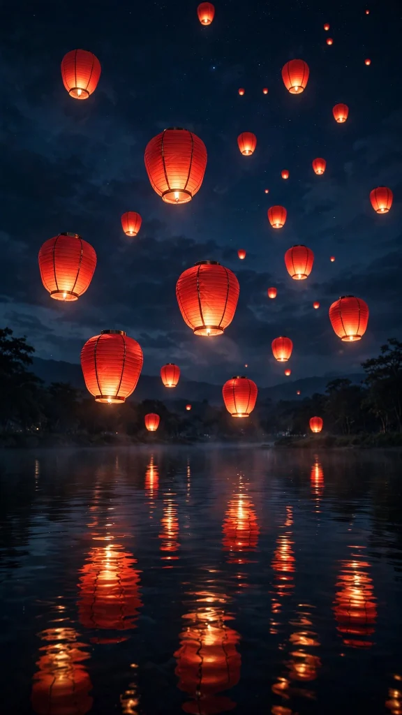 17 wallpaper backgrounds red Designs You'll Love 11 red paper lanterns over water at night wallpaper backgrounds red glow