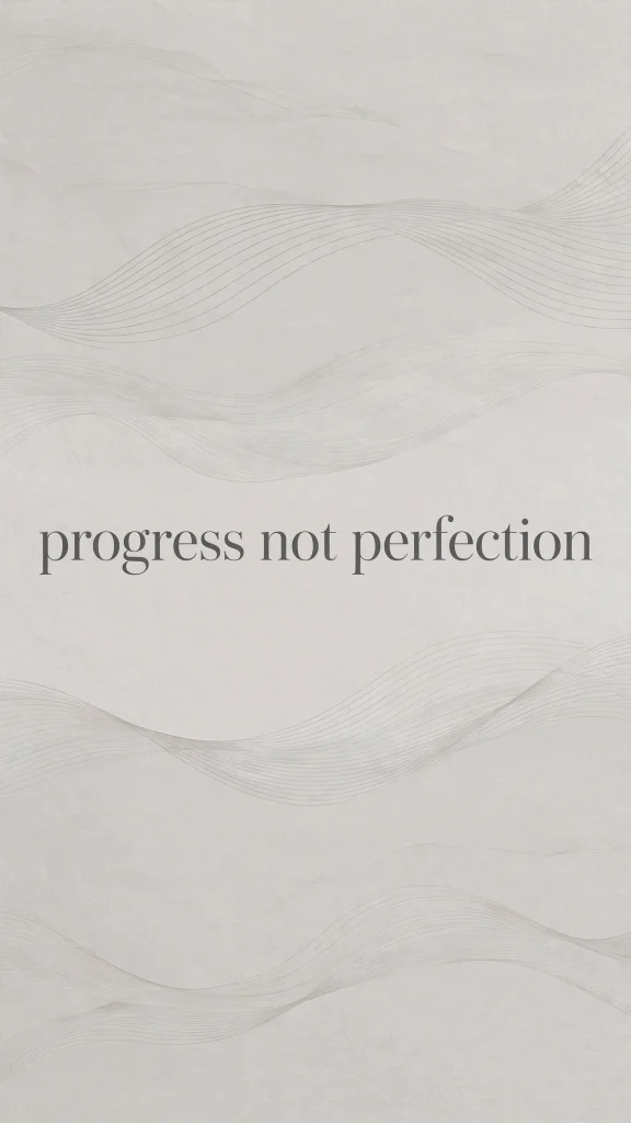 progress not perfection wallpaper aesthetic quotes gray waves