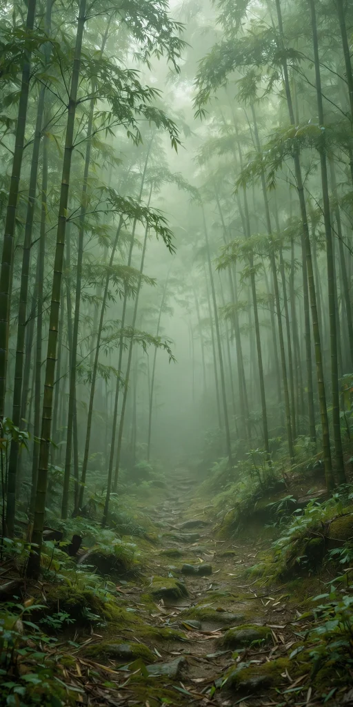 17 wallpaper backgrounds green for a fresh screen look 4 Bamboo forest path in green mist