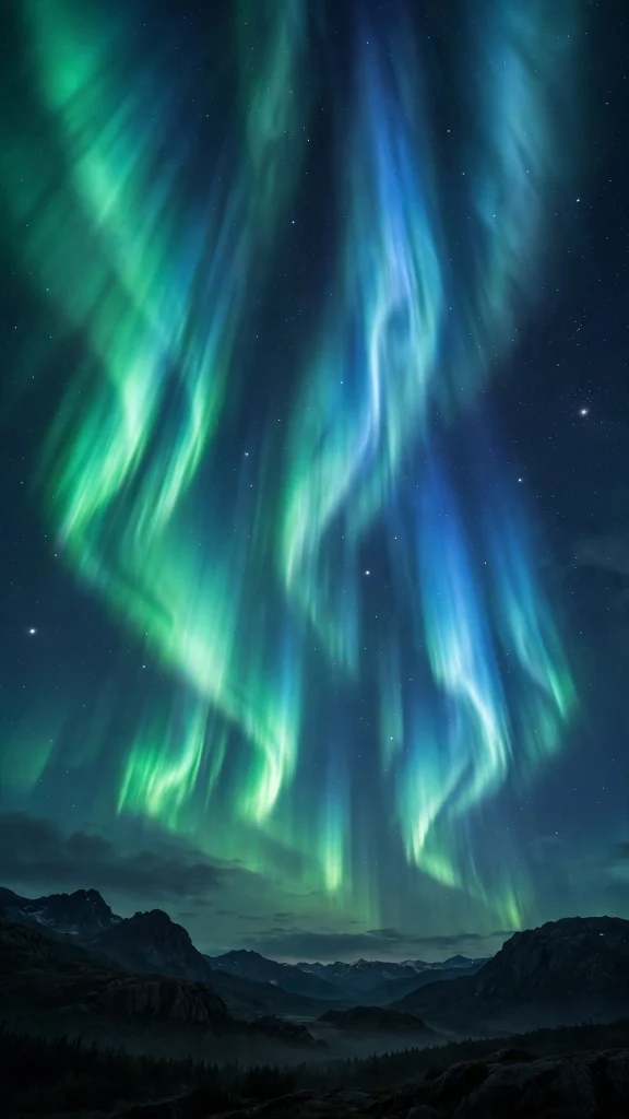 17 Free wallpapers for ios 26 to Download Now 14 Neon aurora curtains in green and blue on night sky