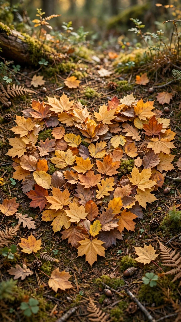 17 Best wallpaper iphone love for Your Phone 13 Autumn leaves arranged into a large heart shape on a forest floor
