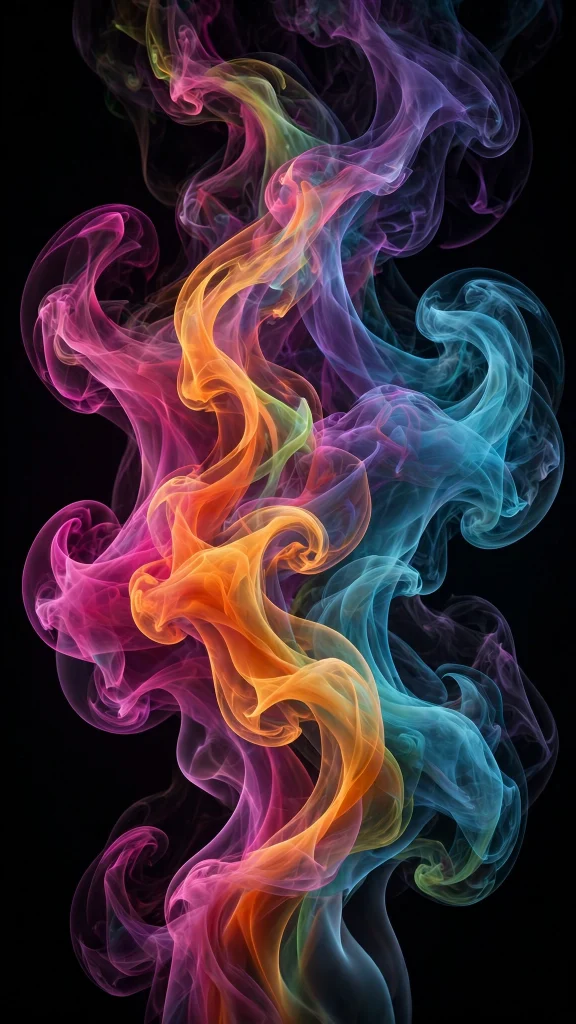 3d smoke colorful black 3d wallpaper