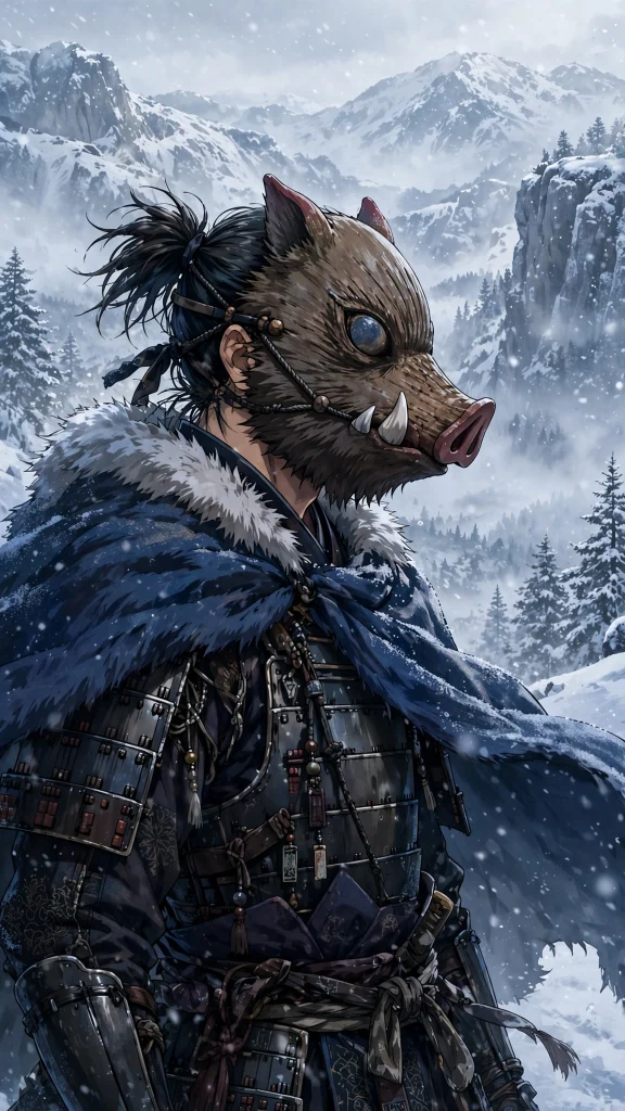 Demon Slayer Wallpaper: 17 Epic Anime Designs 7 anime boar mask warrior snowy mountains demon slayer wallpaper
