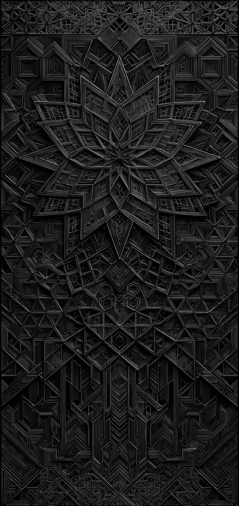 Black geometric line pattern phone wallpaper