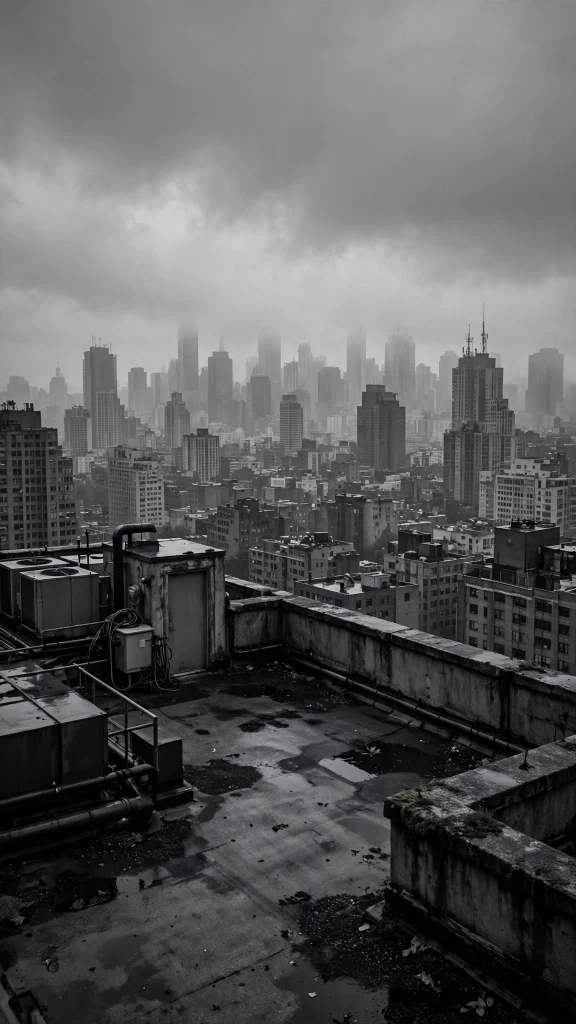 overcast city rooftop skyline wallpaper iphone tumblr in moody monochrome