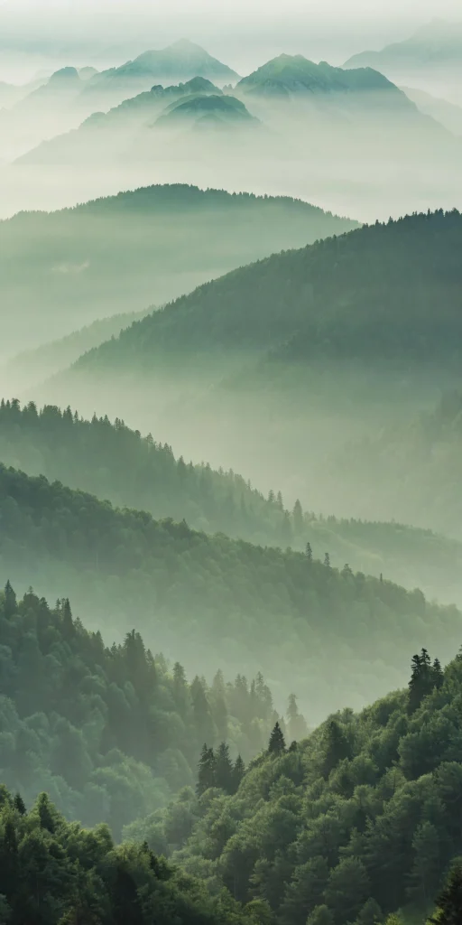 17 wallpaper backgrounds green for a fresh screen look 5 Green mountain peaks in morning fog