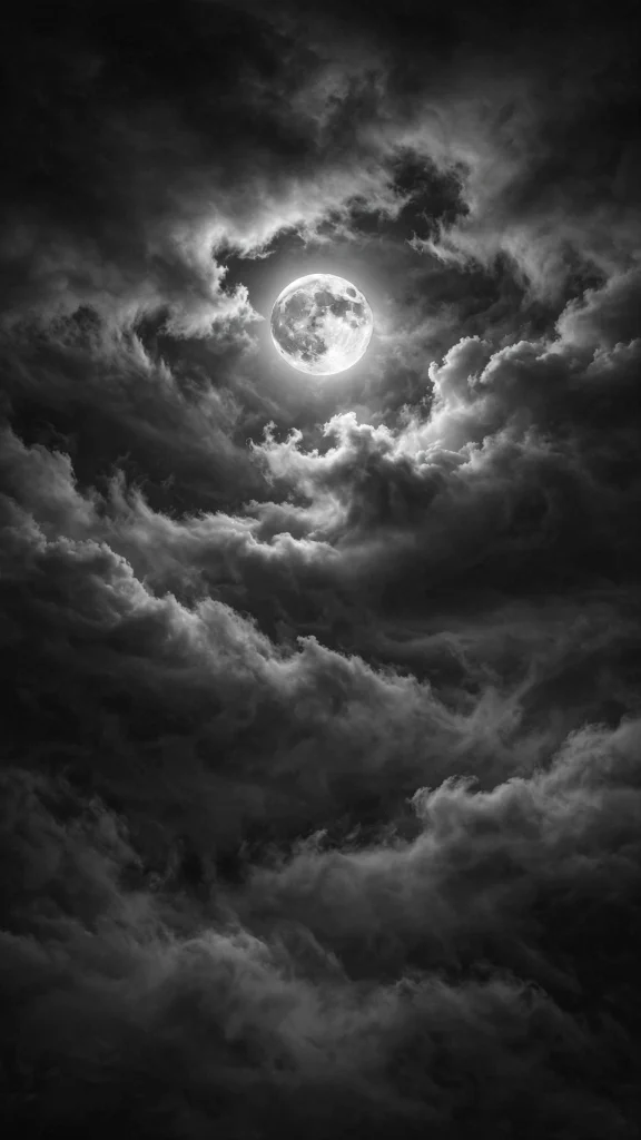 17 Stunning Wallpapers Black and White (Free HD) 9 Black and white full moon in a cloudy sky