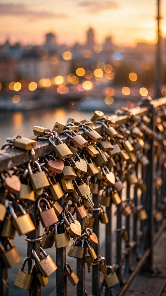 love lock bridge love aesthetic wallpaper