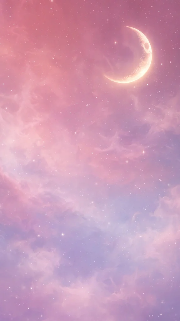 17 Best Wallpaper Iphone Pink Aesthetic Ideas 15 Pink ombre night sky with crescent moon and stars
