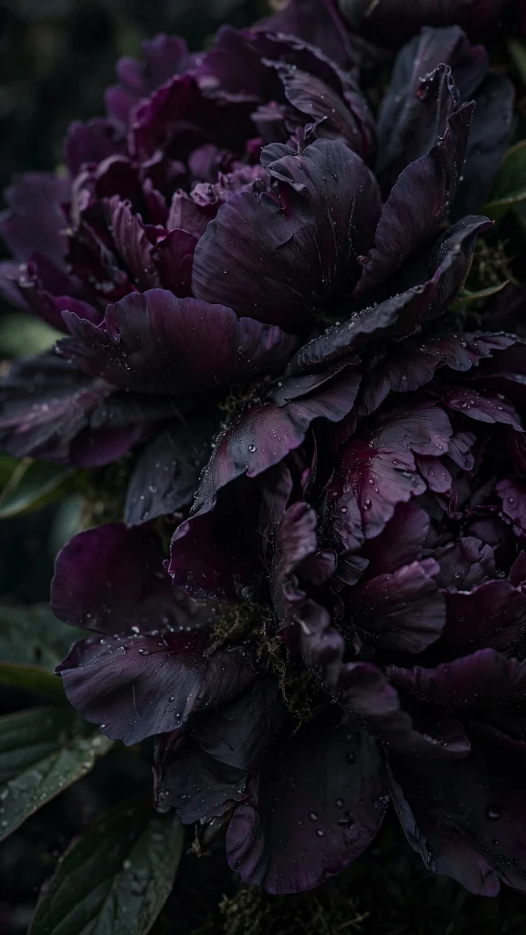 Dark peonies close up wallpaper iphone dark