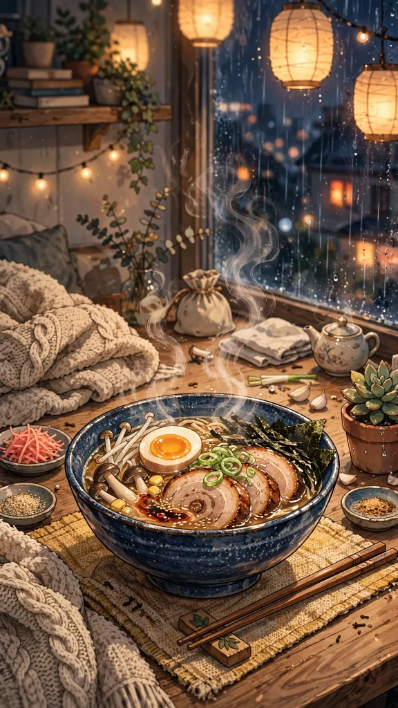 17 Best Wallpaper iPhone Anime for Your Phone 17 Anime cozy ramen bowl on a wooden table