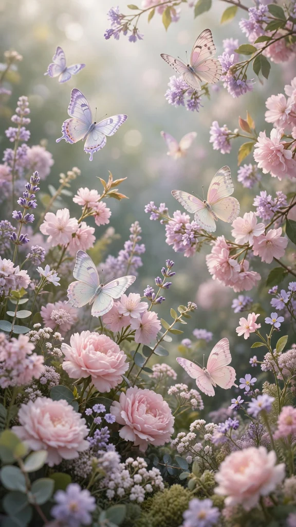 17 Wallpaper Aesthetic iPhone Homescreen Ideas 14 pastel butterfly and flowers wallpaper
