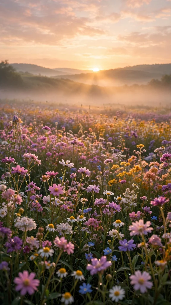 aesthetic sunrise flower field pretty wallpapers