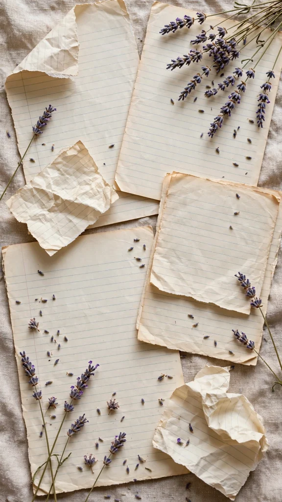handwritten notebook pages wallpaper iphone tumblr with dried lavender