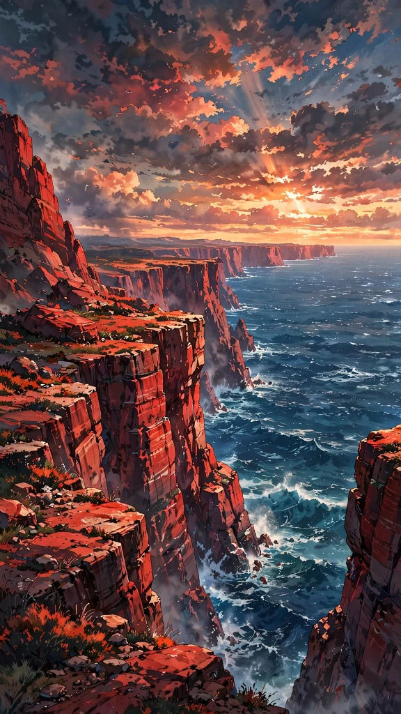 anime red line cliff ocean epic one piece wallpaper