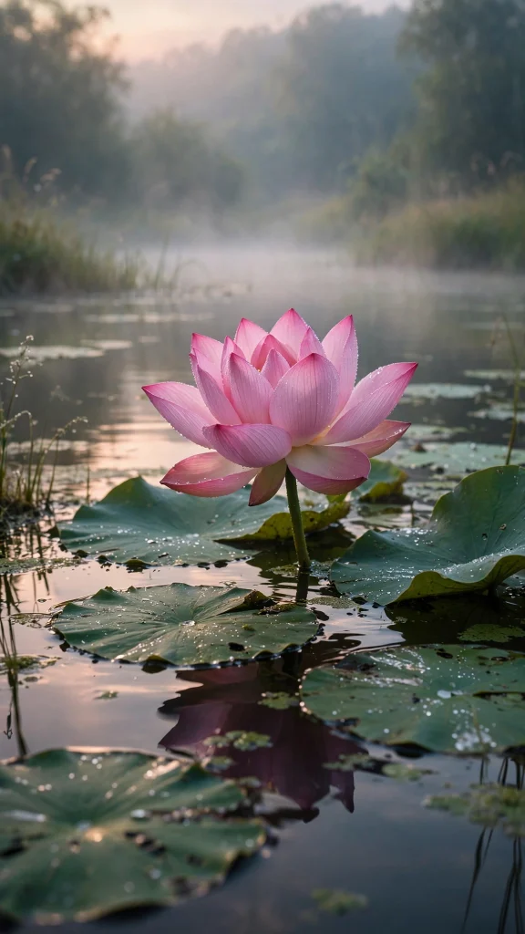 17 Beautiful Wallpapers Flowers for Your Phone 12 Pink lotus wallpapers flowers on a calm pond at dawn