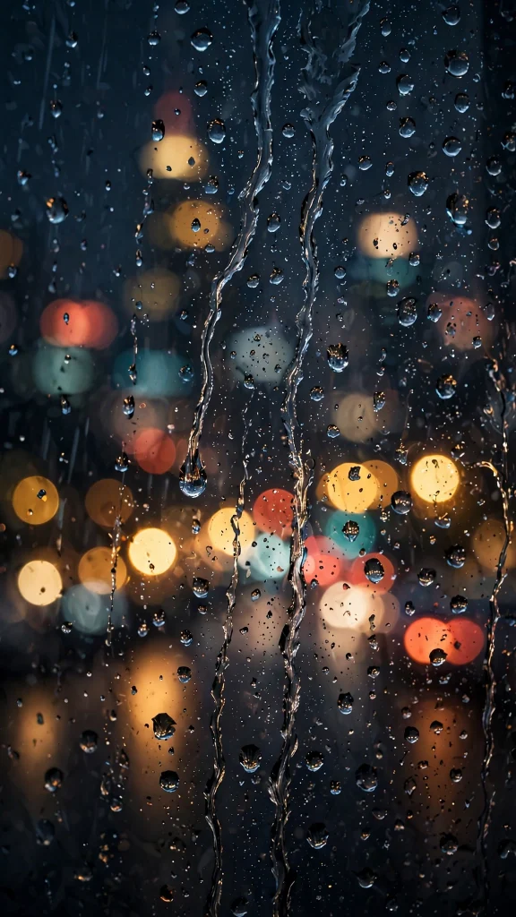 17 Stunning Wallpapers Samsung for AMOLED Screens 16 Rain drops on dark glass with city bokeh wallpapers samsung