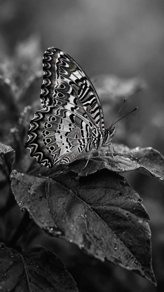 17 Wallpaper Aesthetic Black and White Ideas You'll Love 4 Monochrome butterfly macro wallpaper aesthetic black and white