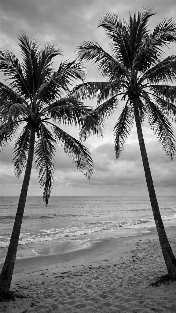 Black and White Wallpaper: 17 Stunning Designs 8 black and white palm trees beach