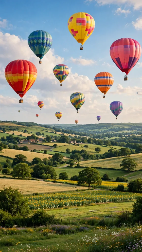 17 Stunning Wallpaper Backgrounds Summer Ideas 13 Colorful hot air balloons over summer countryside
