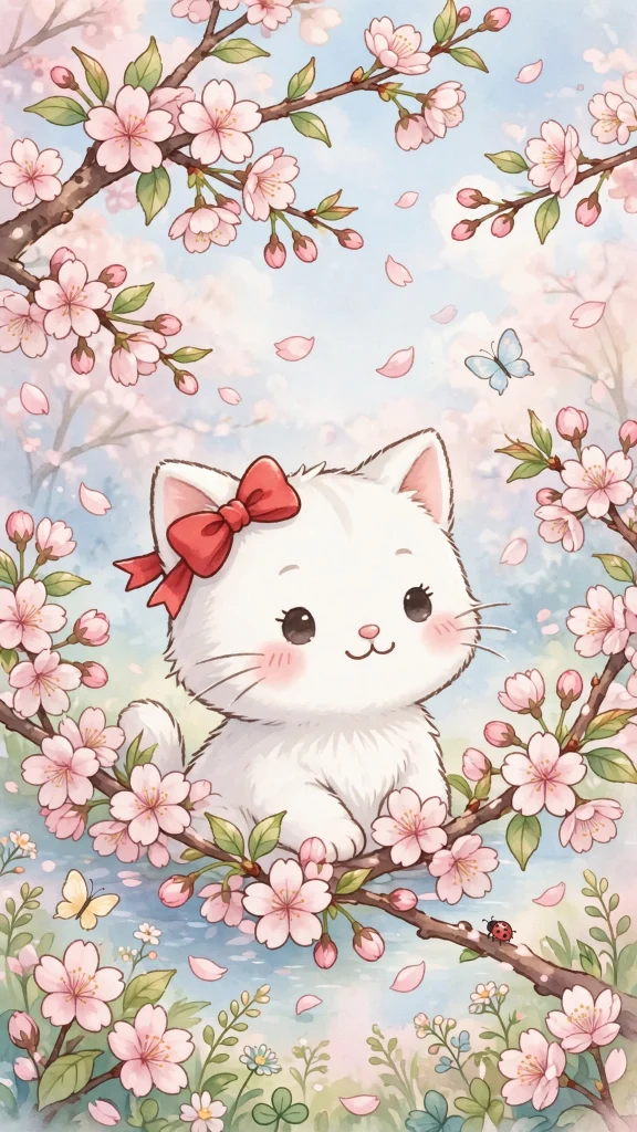 17 Cute wallpaper iphone hello kitty Designs 16 Hello Kitty cherry blossom spring scene