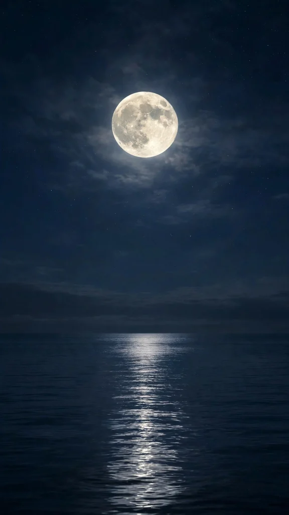 full moon calm sea night wallpapers iphone fondos
