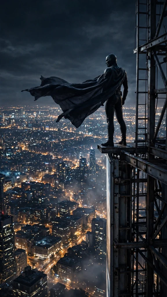 17 Cool Wallpaper Iphone Spiderman Ideas 17 Masked hero on billboard edge overlooking sea of city lights