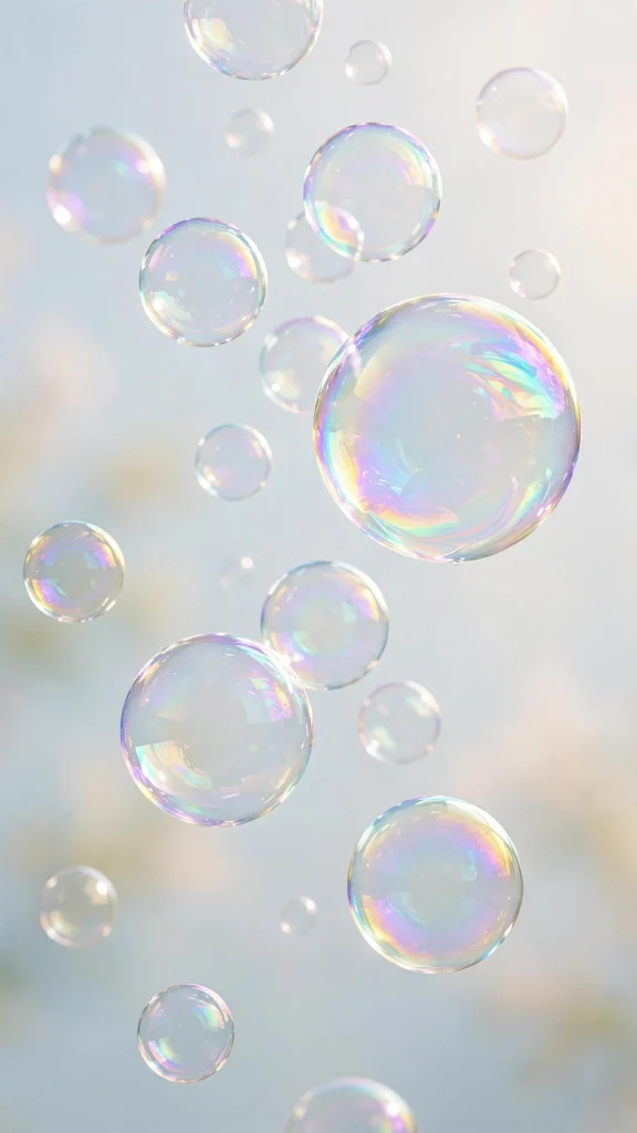 soap bubbles with rainbow reflections wallpaper iphone ios 26