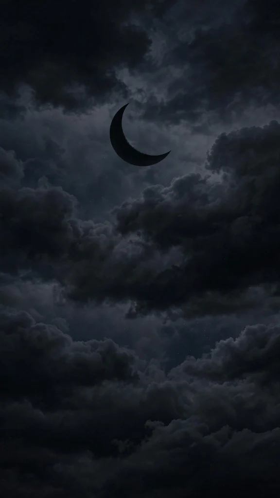 black crescent moon night sky black wallpaper iphone