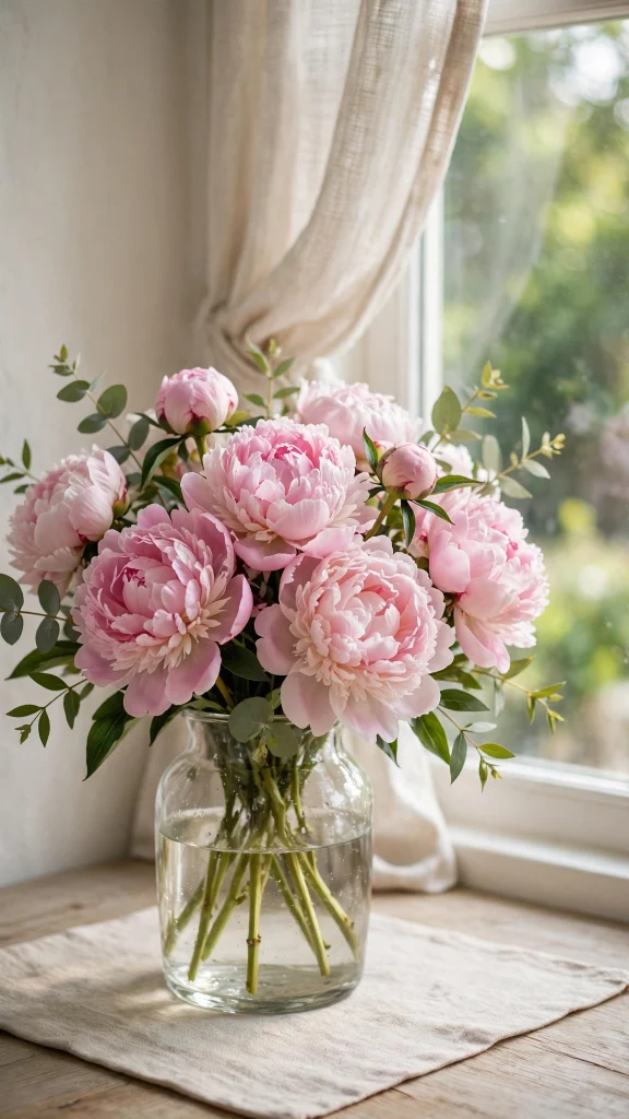 17 wallpaper aesthetic pink iphone Ideas 8 Pink peonies bouquet in a glass vase wallpaper