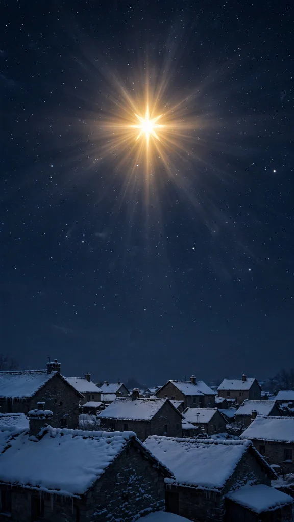 17 wallpaper iphone christmas Ideas 8 Bright Christmas star over snow-covered rooftops wallpaper