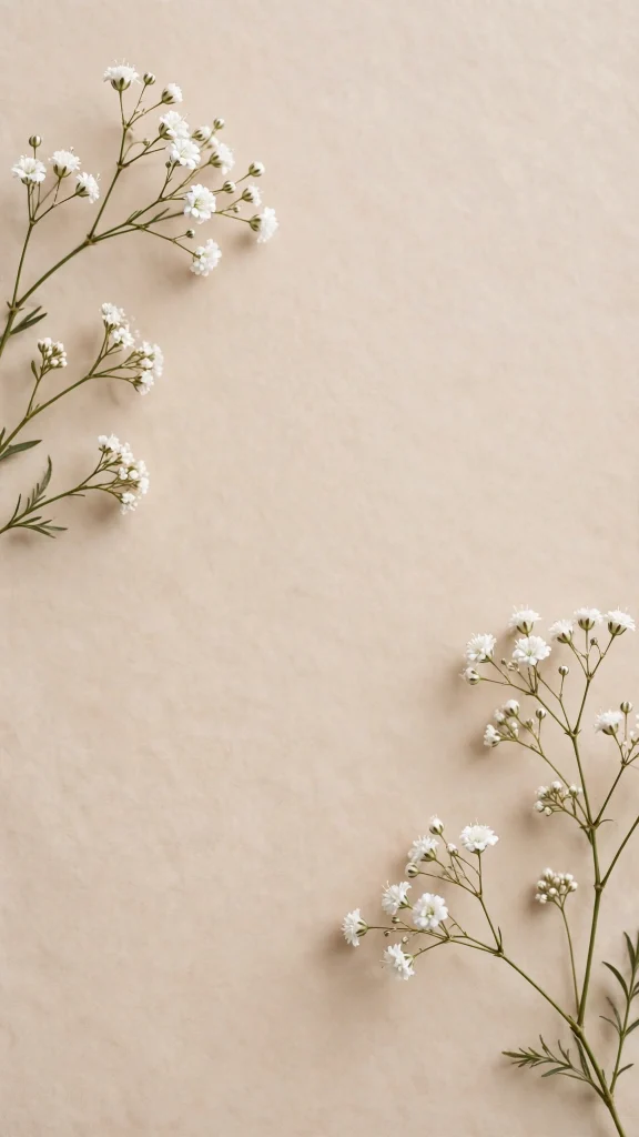 Flower Wallpaper: 17 Beautiful Floral Designs 17 white flowers minimal beige flower wallpaper