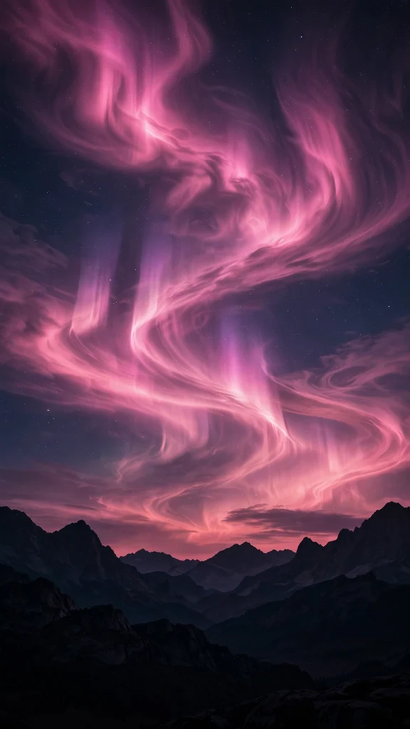 17 Stunning wallpaper pink and black Ideas for Your Phone 16 Pink aurora over black mountains wallpaper