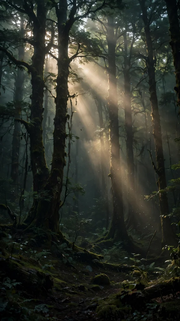 17 Stunning Wallpapers Samsung for AMOLED Screens 14 Dark moody forest with light rays wallpapers samsung