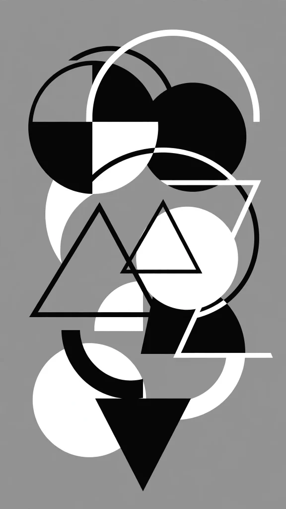 17 Wallpaper Aesthetic Black and White Ideas You'll Love 13 Geometric bauhaus shapes wallpaper aesthetic black and white