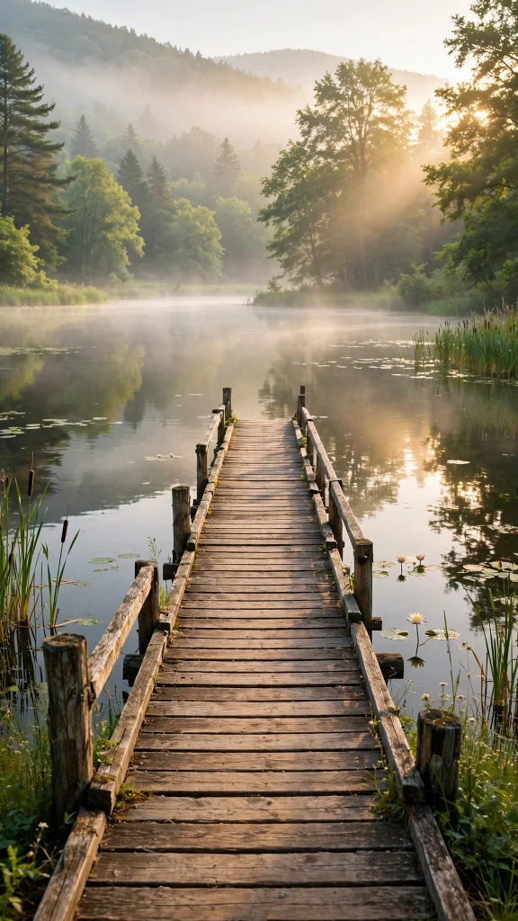 17 Best Wallpapers Summer to Try Right Now 16 lake dock summer morning wallpaper