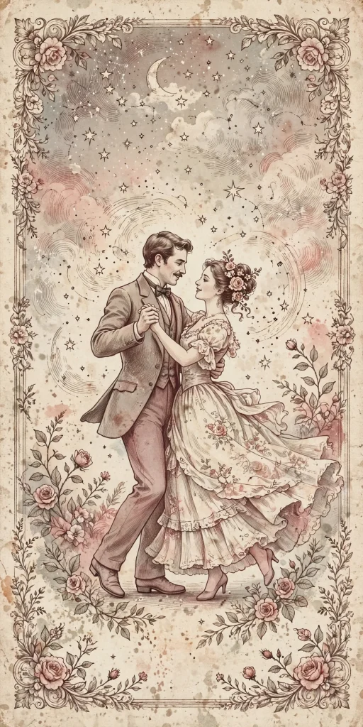 vintage couple illustration love aesthetic wallpaper
